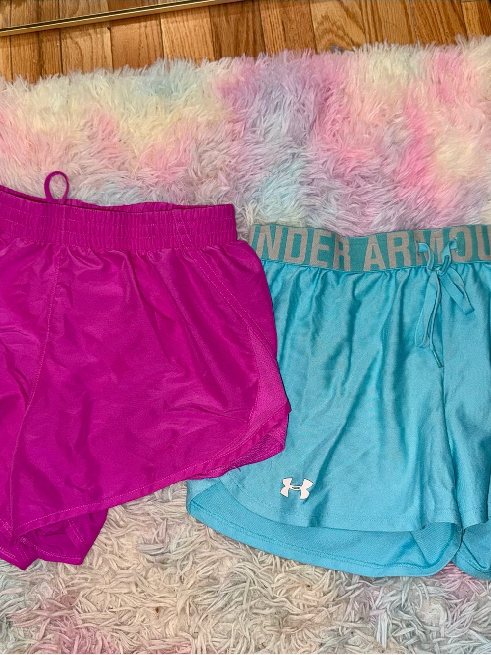 Under Armour 2 Pack Bundle Shorts Medium Pink & Blue